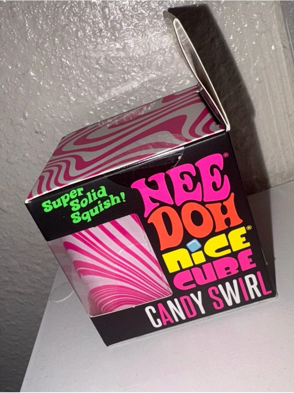 Nee Doh Nice Cube Candy Swirl Squishy Toy - Pink Swirl
